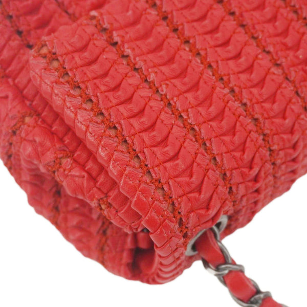 CHANEL Paris Seoul Crotch Mini Lambskin Leather Shoulder Bag Red