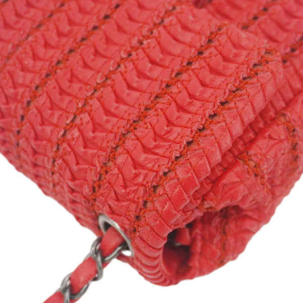 CHANEL Paris Seoul Crotch Mini Lambskin Leather Shoulder Bag Red