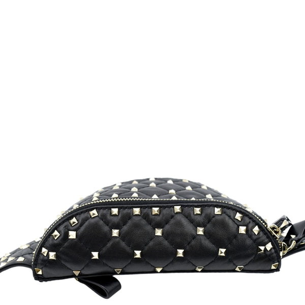 VALENTINO Free Rockstud Spike Leather Crossbody Belt Bag Black