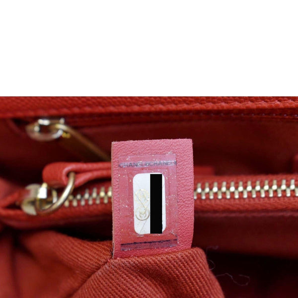 CHANEL Medium Coco Quilted Caviar Leather Top Handle Shoulder Bag Red