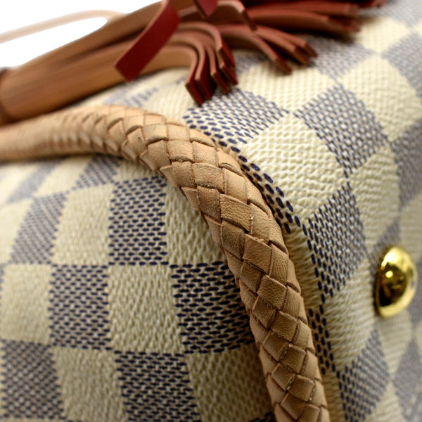 LOUIS VUITTON Propriano Damier Azur Tote Shoulder Bag White