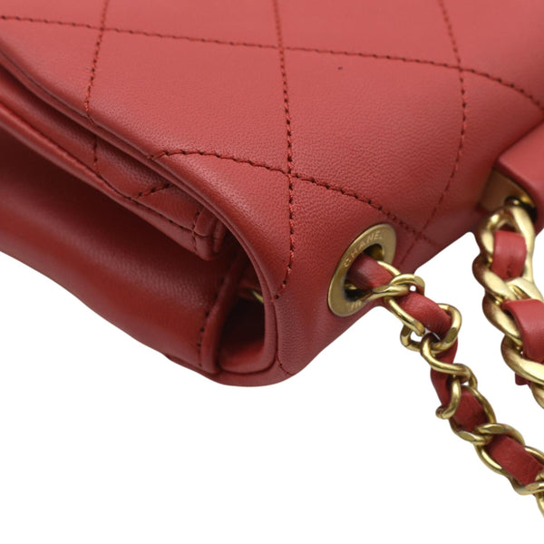 CHANEL Mini In The Loop Quilted Leather Shoulder Bag Red