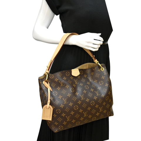 LOUIS VUITTON Graceful PM Monogram Canvas Hobo Bag Brown