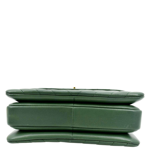 CHANEL Trendy CC Chevron Top Handle Flap Shoulder Bag Green