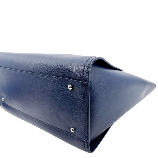 CHANEL Deauville Studded Caviar Tote Shoulder Bag Blue