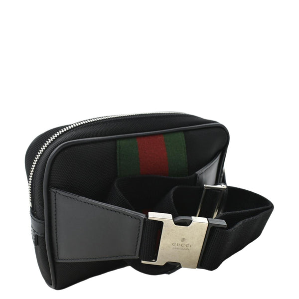 Gucci Web Monogram Canvas Slim Belt Bag in Black
