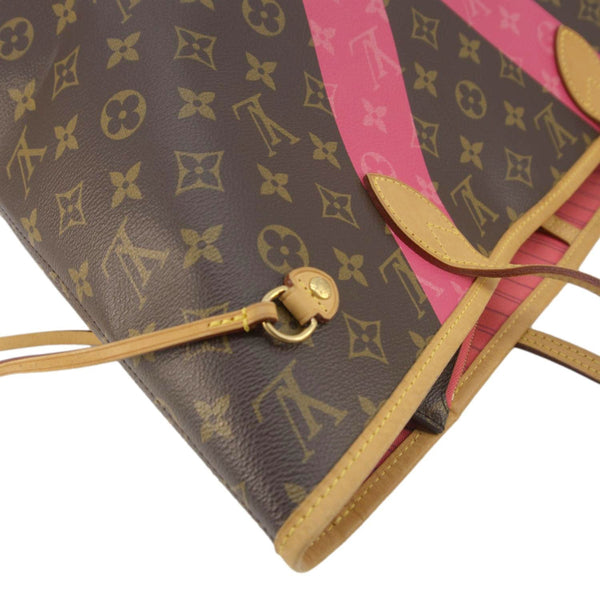 LOUIS VUITTON Neverfull MM V Monogram Canvas Tote Bag Brown