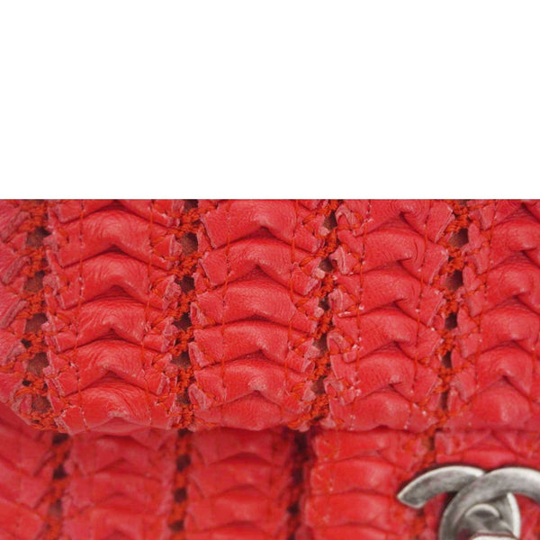 CHANEL Paris Seoul Crotch Mini Lambskin Leather Shoulder Bag Red