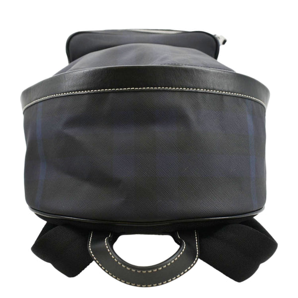 BURBERRY Rocco Check Fabric Backpack Navy Blue