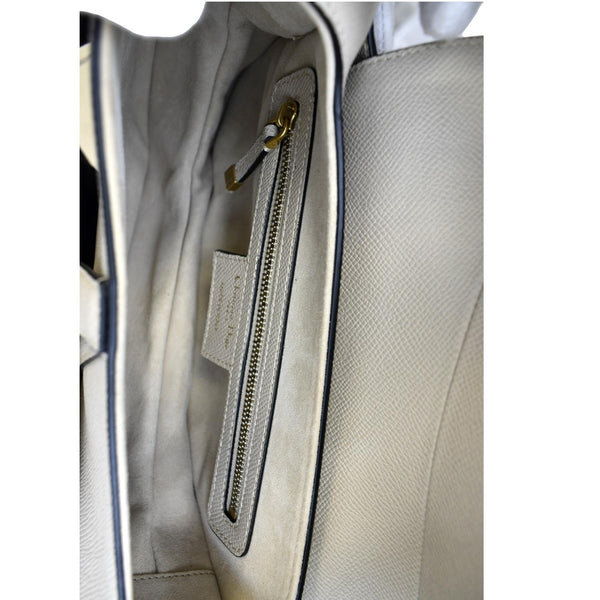 CHRISTIAN DIOR Saddle Grained Calfskin Leather Shoulder Bag Beige