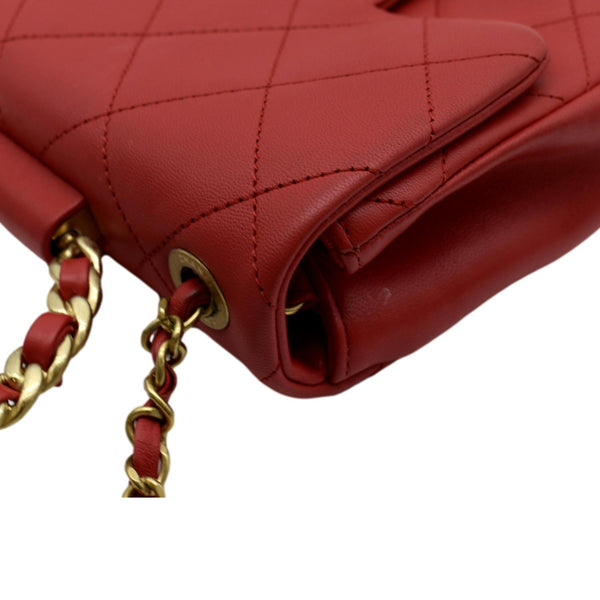 CHANEL Mini In The Loop Quilted Leather Shoulder Bag Red