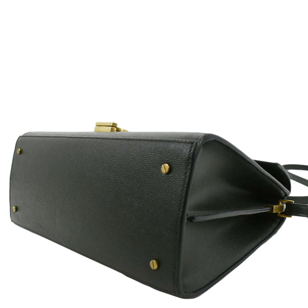 YVES SAINT LAURENT Cassandra Top Handle Leather Shoulder Bag Green