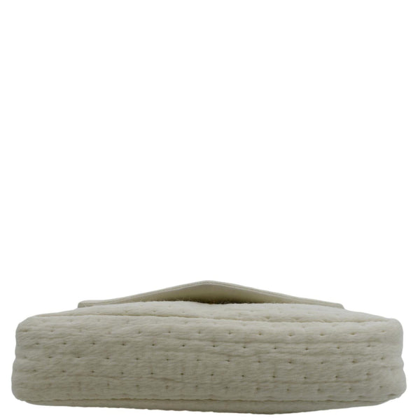 YVES SAINT LAURENT Calypso Organza Leather Crossbody Bag White