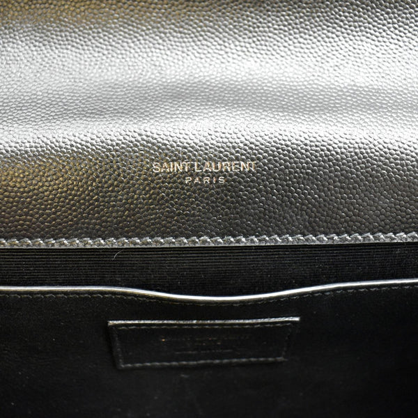 YVES SAINT LAURENT Kate Leather Chain Clutch Crossbody Bag Black