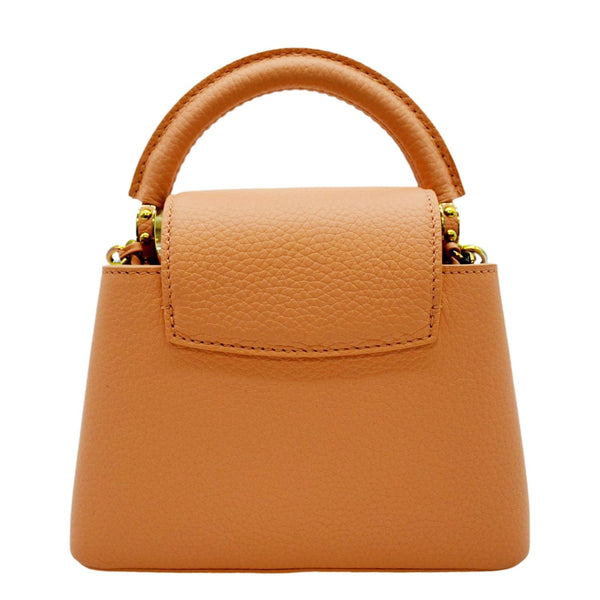 LOUIS VUITTON Capucines Mini Taurillon Python Leather Satchel Bag Topaze