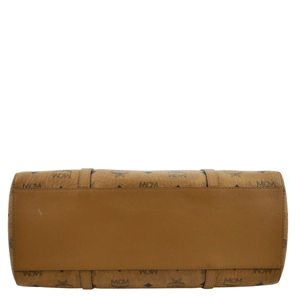 MCM Reversible Liz Medium Visetos Canvas Shopper Tote Bag Cognac