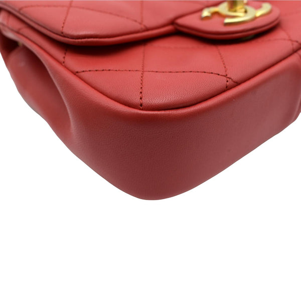 CHANEL Mini In The Loop Quilted Leather Shoulder Bag Red