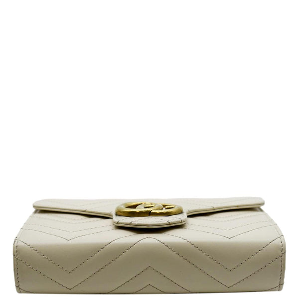 GUCCI GG Marmont Mini Matelasse Leather Crossbody Bag Ivory 474575