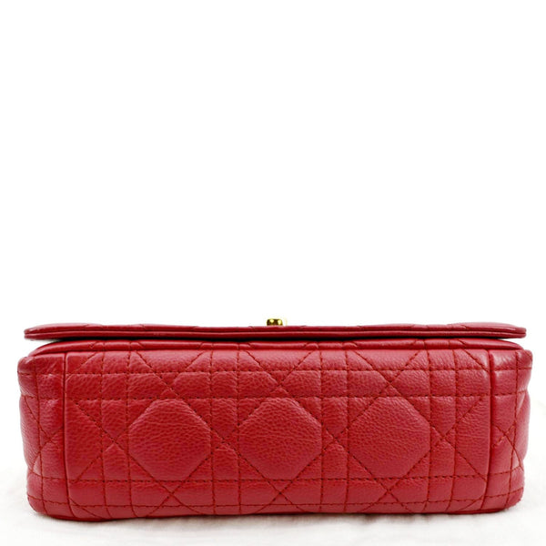 CHRISTIAN DIOR Caro Cannage Calfskin Leather Shoulder Bag Red