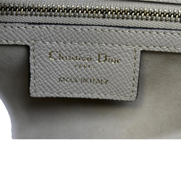 CHRISTIAN DIOR Saddle Grained Calfskin Leather Shoulder Bag Beige