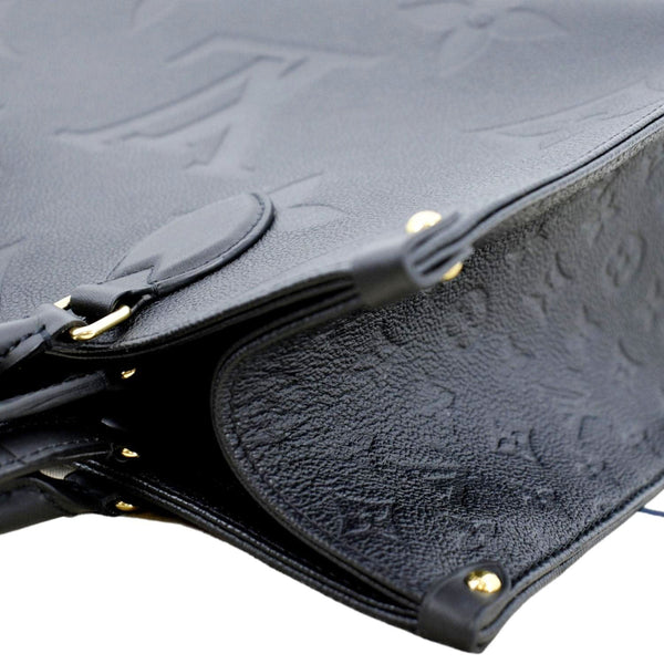 LOUIS VUITTON Onthego MM Giant Monogram Empreinte Leather Tote Bag Black