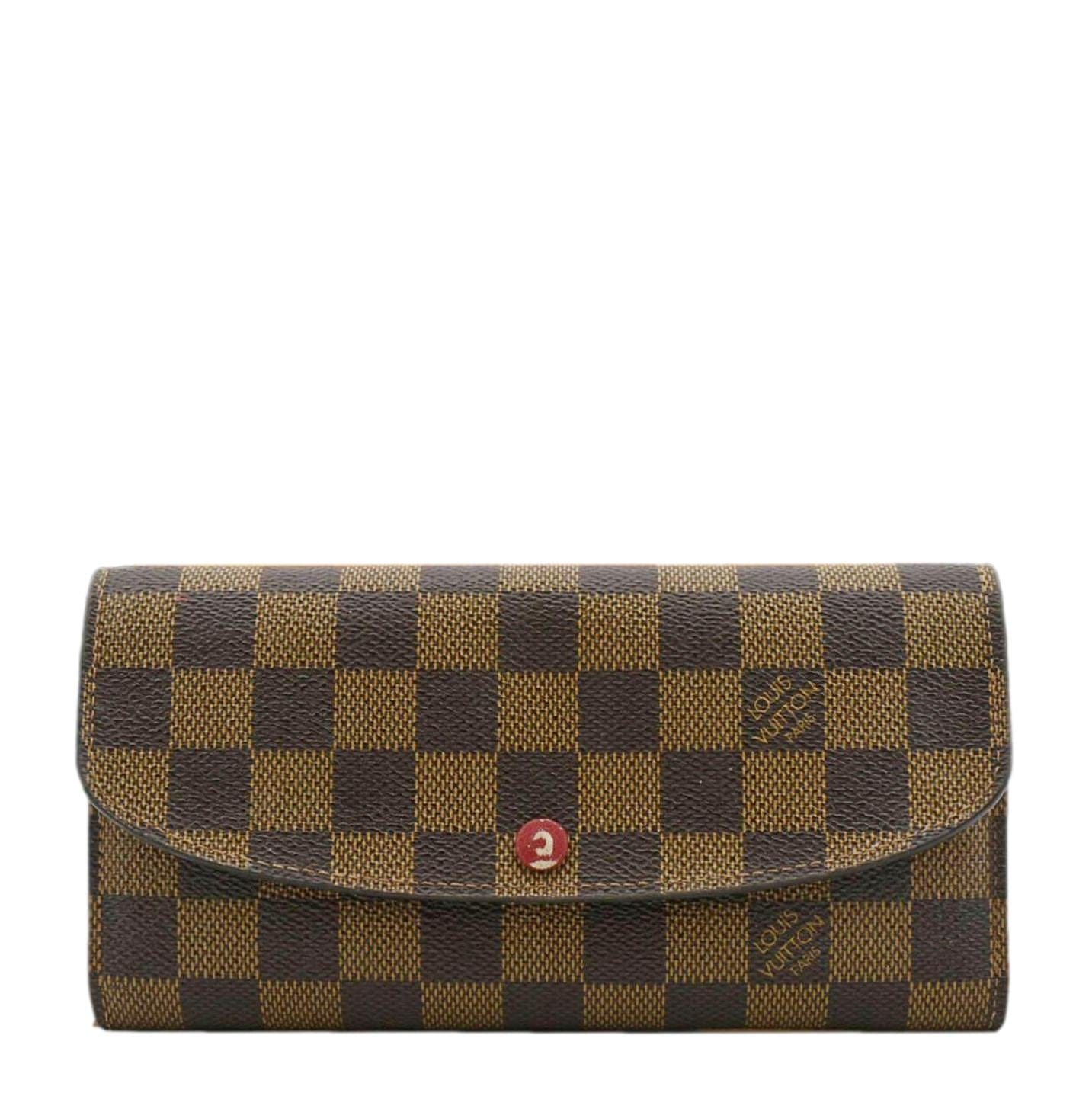 LOUIS VUITTON Emilie Damier Ebene Wallet Brown