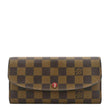 LOUIS VUITTON Emilie Damier Ebene Wallet Brown