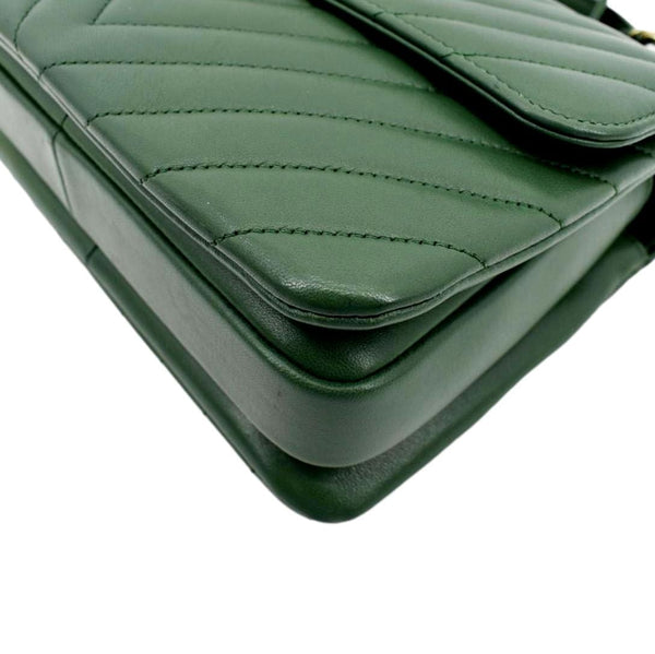CHANEL Trendy CC Chevron Top Handle Flap Shoulder Bag Green