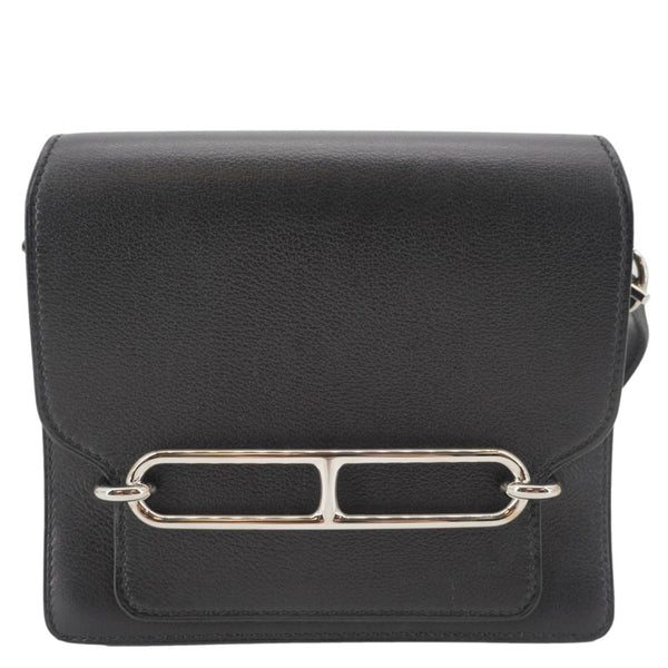 HERMES Roulis Calfskin Leather Shoulder Bag Black