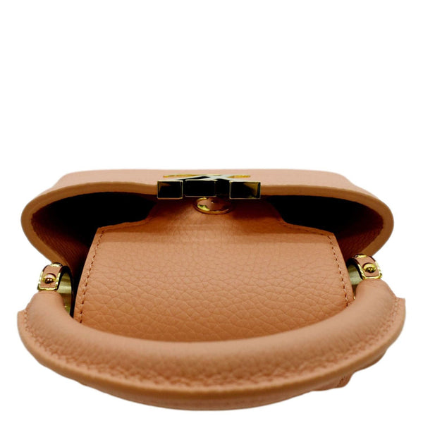 LOUIS VUITTON Capucines Mini Taurillon Python Leather Satchel Bag Topaze