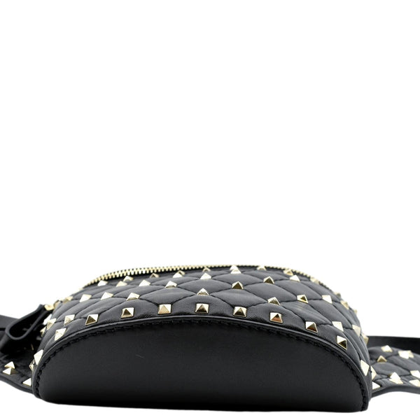 VALENTINO Free Rockstud Spike Leather Crossbody Belt Bag Black