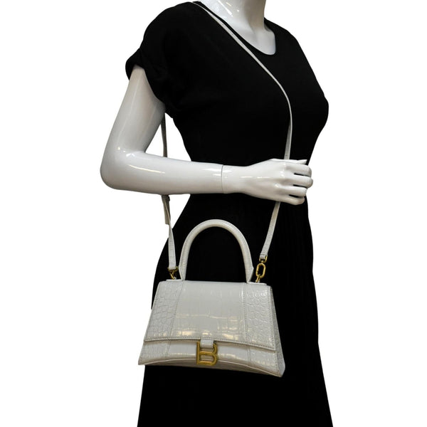 BALENCIAGA Crocodile Embossed Leather Bag for Women