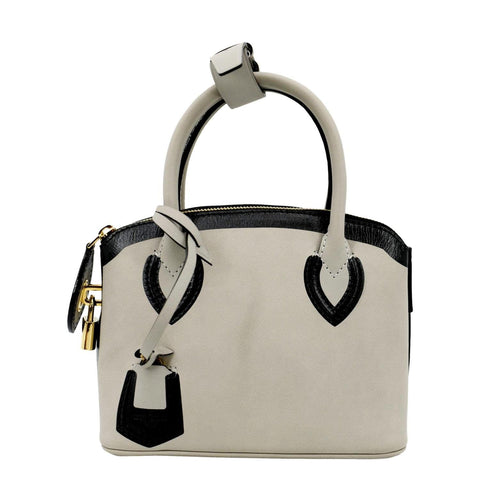 LOUIS VUITTON Lockit Cuir Obsession Leather Satchel Bag Grey