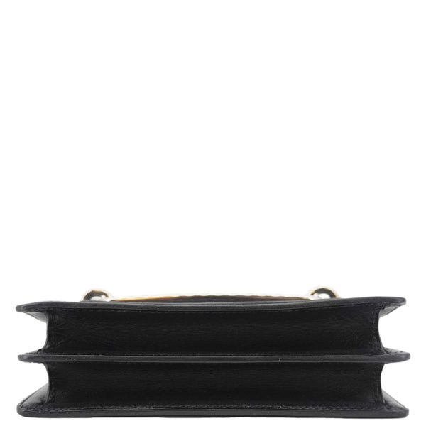 HERMES Roulis Calfskin Leather Shoulder Bag Black