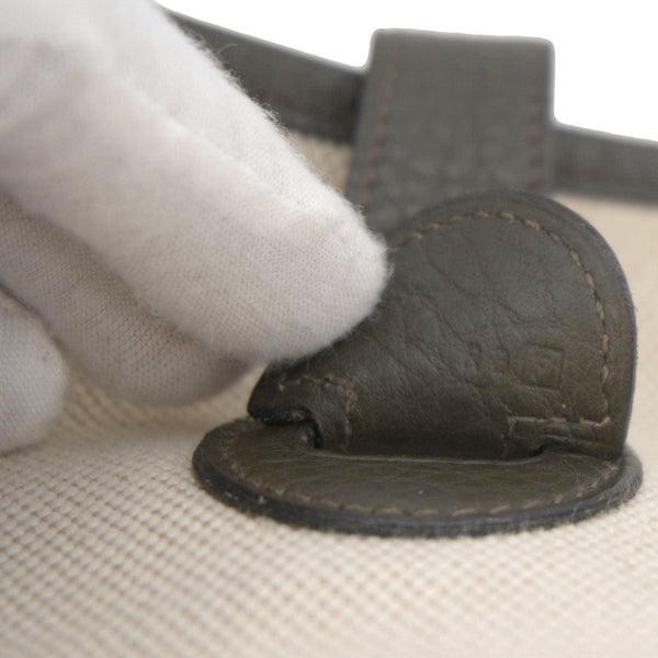 HERMES Evelyne PM Canvas Shoulder Bag Bicolor