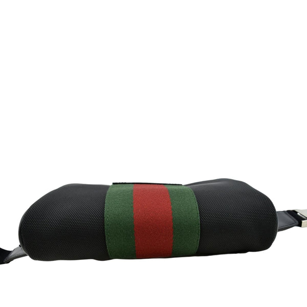Gucci Web Monogram Canvas Slim Belt Bag in Black