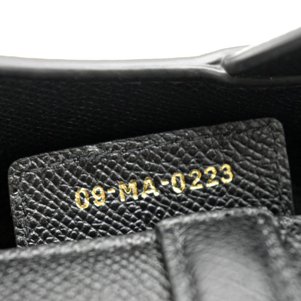 CHRISTIAN DIOR Saddle Grained Calfskin Leather Satchel Shoulder Bag Black