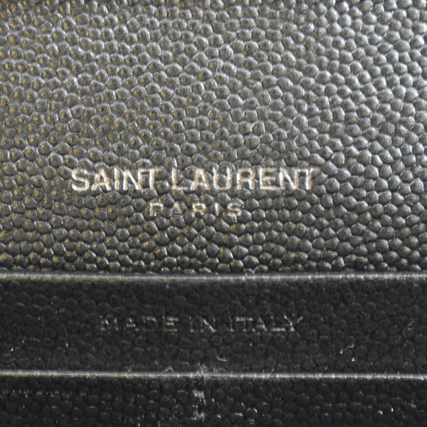 YVES SAINT LAURENT Cassandre Chain Wallet Leather Crossbody Bag Black