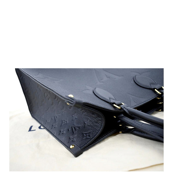 LOUIS VUITTON Onthego MM Giant Monogram Empreinte Leather Tote Bag Black