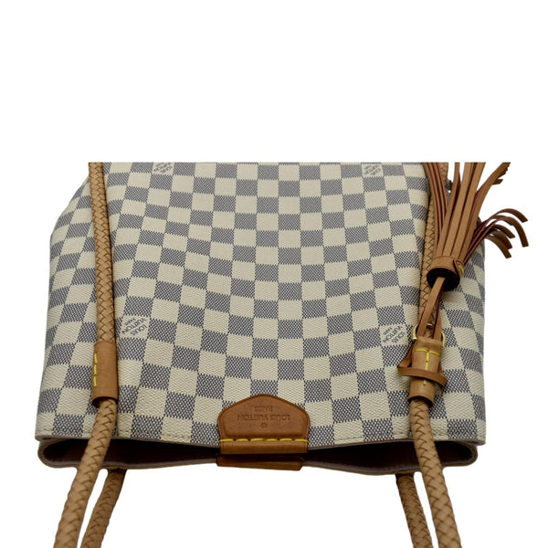 LOUIS VUITTON Propriano Damier Azur Tote Shoulder Bag White