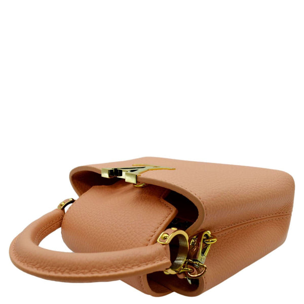 LOUIS VUITTON Capucines Mini Taurillon Python Leather Satchel Bag Topaze