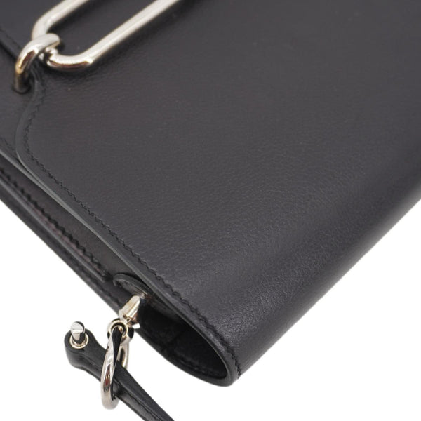 HERMES Roulis Calfskin Leather Shoulder Bag Black