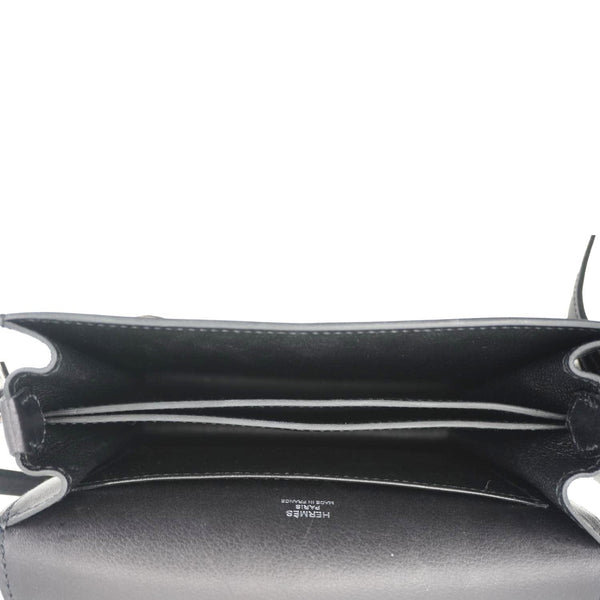 HERMES Roulis Calfskin Leather Shoulder Bag Black