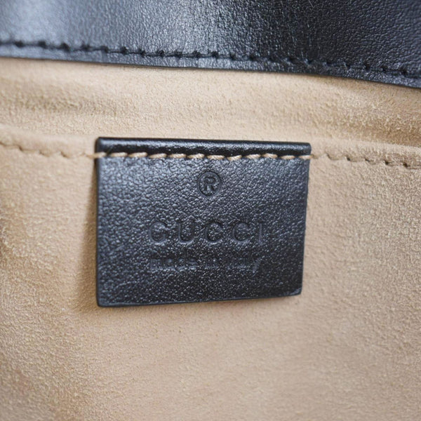 GUCCI GG Marmont Mini Leather Shoulder Bag Black 446744