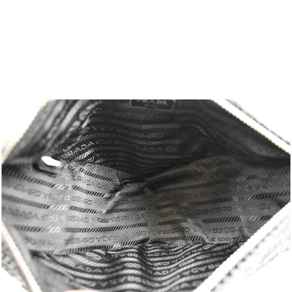 PRADA Triangle Raffia Shoulder Bag Black