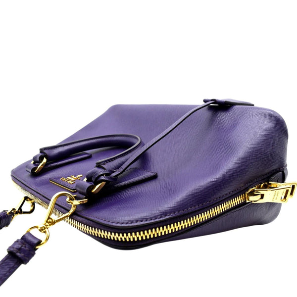 PRADA Lux Promenade Saffiano Leather Shoulder Bag Purple