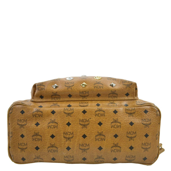MCM Stark Studded Visetos Canvas Backpack Cognac