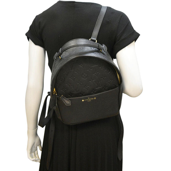 LOUIS VUITTON Sorbonne Monogram Empreinte Leather Backpack Black