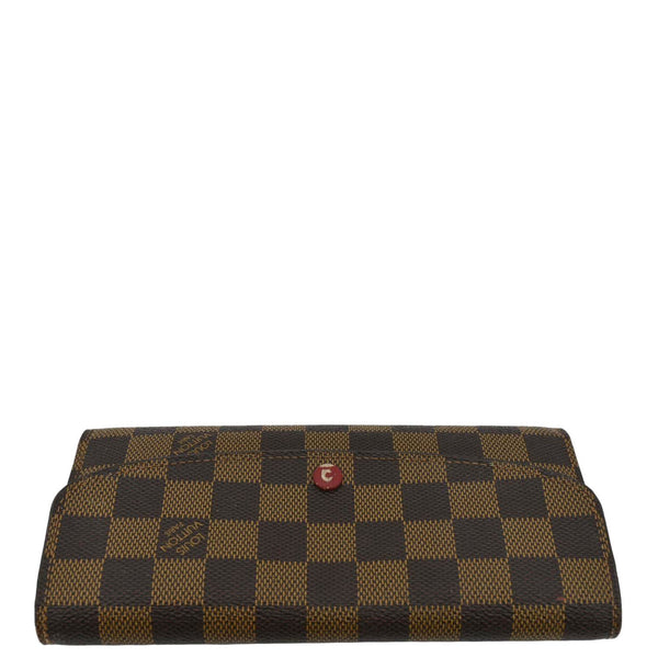LOUIS VUITTON Emilie Damier Ebene Wallet Brown