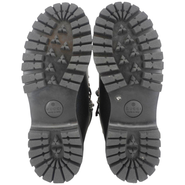 GUCCI X The North Face Calfskin Leather Ankle Boot Black 655401 Size 8 1/2